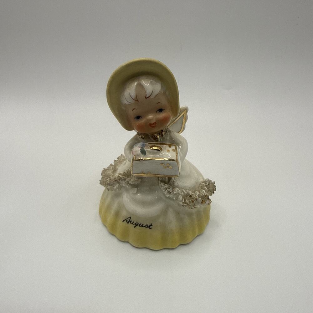 Vintage 1956 Napco August Birthday Gift Angel Girl Bell Belle 1307H HTF Sweet *